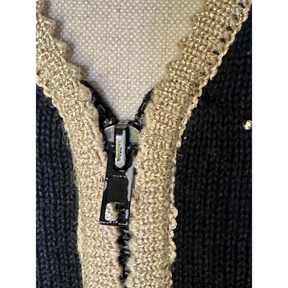 Vintage 80s 90s Snowflake Sweater Zip Vest Fall Winter Christmas Party Festive - Picture 13 of 14